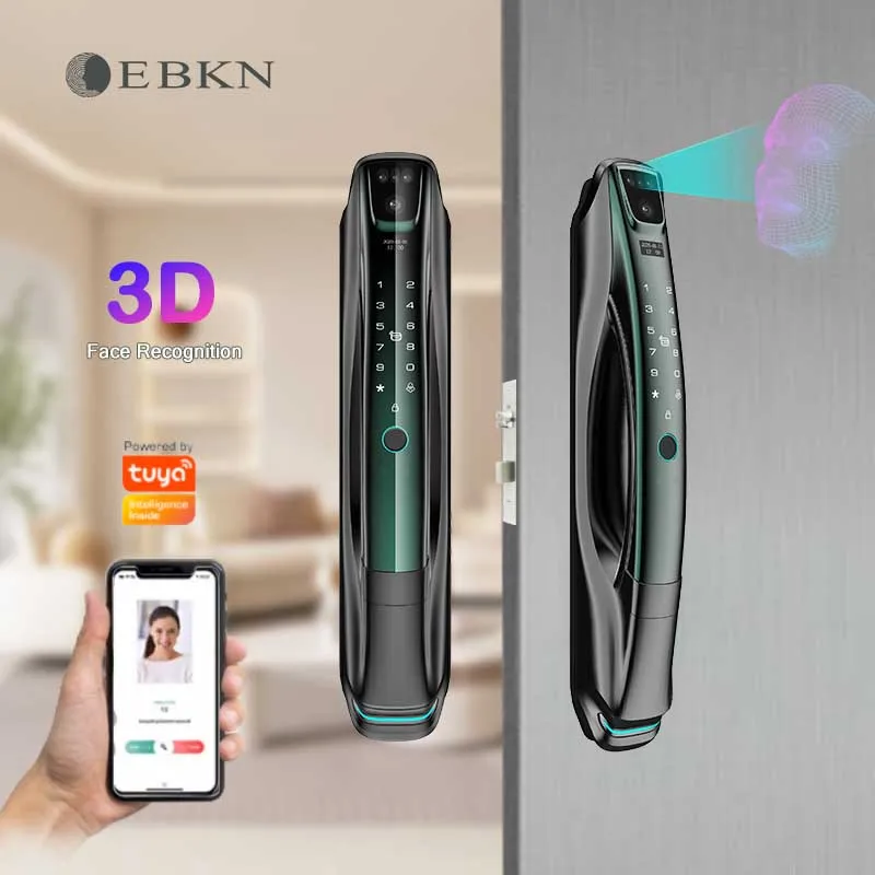 

3D Face Recognition Door Lock EBKN Fechaduras Inteligente WIFI Fingerprint Security Smart Door Lock With Wifi