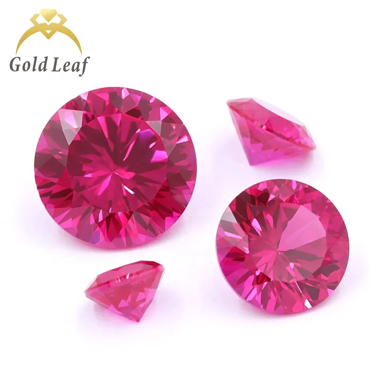

Goldleaf Jewelry Round Cut Lab Grown Ruby Corundum Hydrothermal Synthetic Ruby Stone Lab Created Ruby Gemstone Price Per Piece