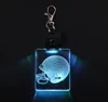 Customized Logo Engraved Mini 3D Flashlight Glitter Colorful USB LED Acrylic keyring