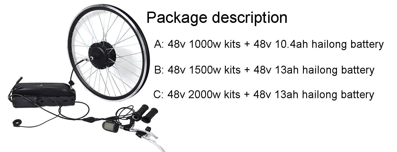 Cruise Bike Road Bikes JYJBB 1500w 48v 26 Front Fat Tire Electric Bike Ebike Conversion Kit 26X4 Width Rim Suitable for Mountain Bikes 