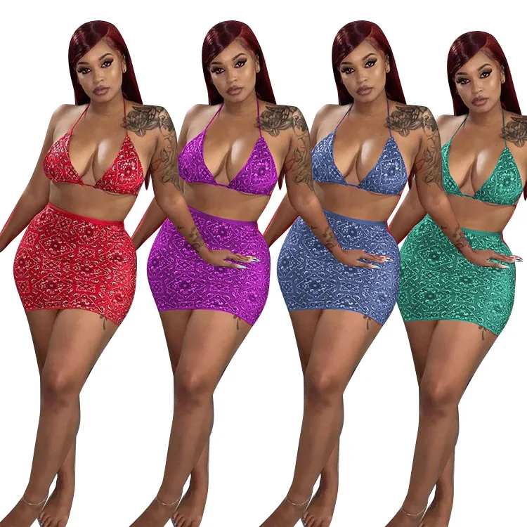 

LLL-8852 Sexy Summer Women'S Digital Printing Fashion New Two-Piece Suit, 4 colors