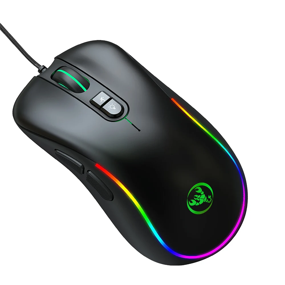 

Colorful RGB Gaming Mouse Wired Gaming Mice Seven-key Macro Programming Mouses, Black