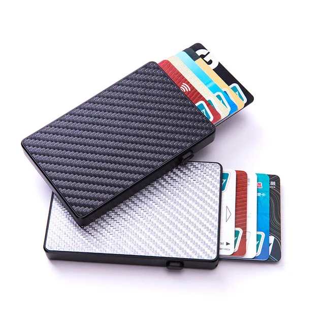 

2020 New Design Wallet Carbon Fiber Slim RFID Blocking Credit Card Holder