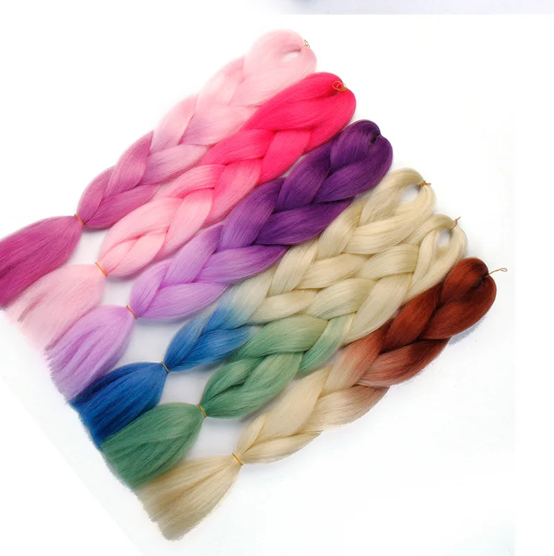 

Wholesale Synthetic Hair Super Jumbo Hair Braids Synthetic Yaki Texture Ombre Braiding Hair Extensions For Woman, Remy