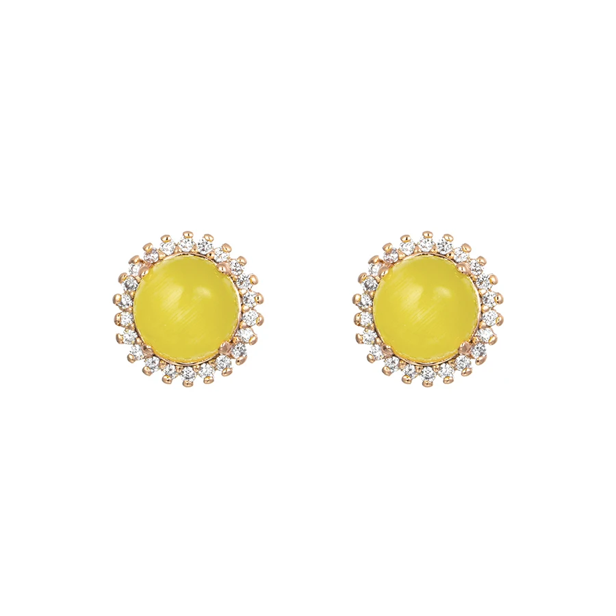 

80768 Xuping synthetic high-quality yellow gemstone earrings earrings jewelry