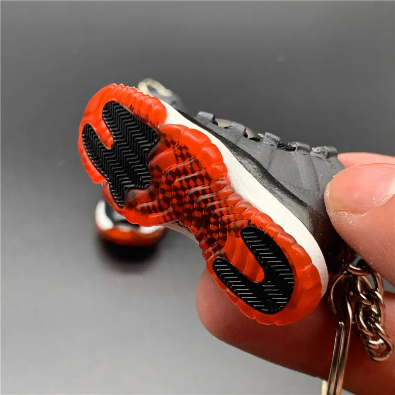 

dropshipping 3d sneaker aj 11 bred sneaker kicks shoe keychain with box