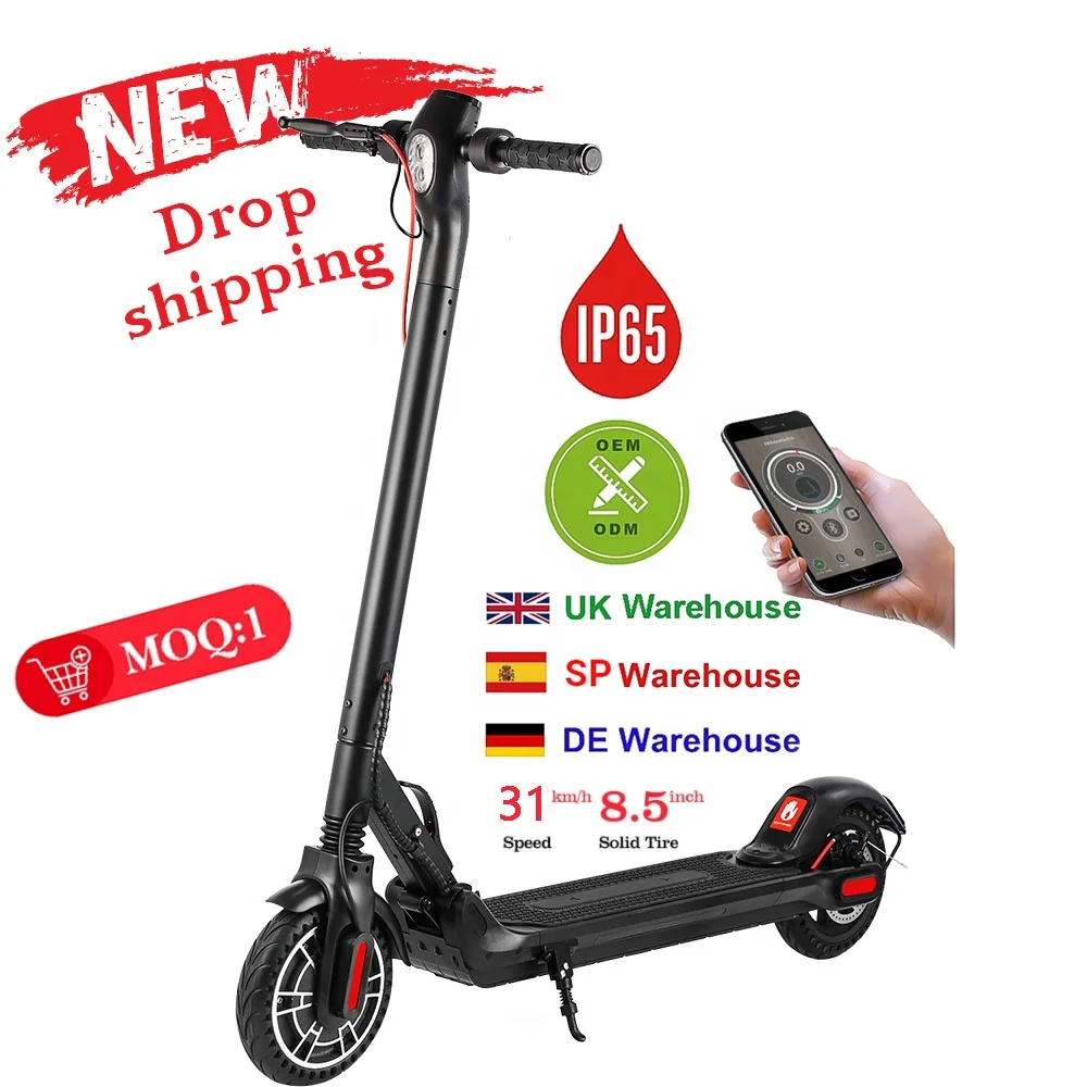 

EU UK warehouse 31km/h 350w foldable e scooter adult M5 kick electric scooter IP54 waterproof Explosion-proof honeycomb tyre