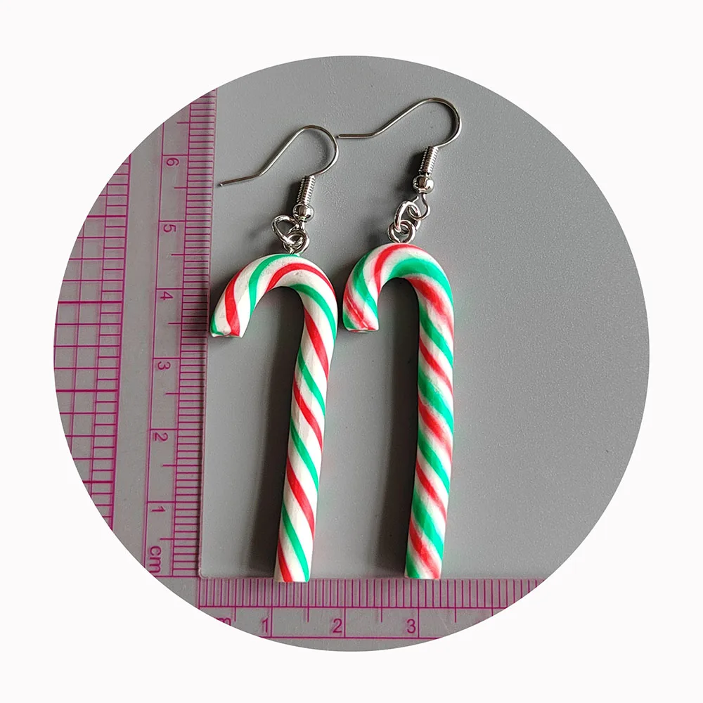 

Hot Sale Candy Cone Drop Earrings Christmas Polymer Clay Candy Jewelry