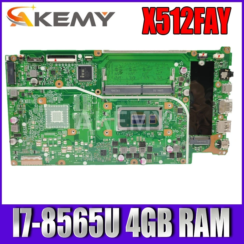

Akemy For ASUS VivoBook 15 X512FA-AP1203T X512F F512FA Laotop Mainboard X512FA Motherboard I7-8565U 4GB RAM Tested free shipping