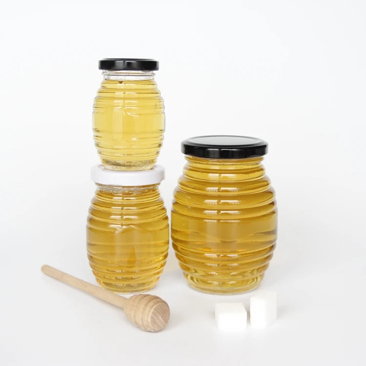 

Glass Honey Bee Jar with Metal Lid Honey Jar with Sealer