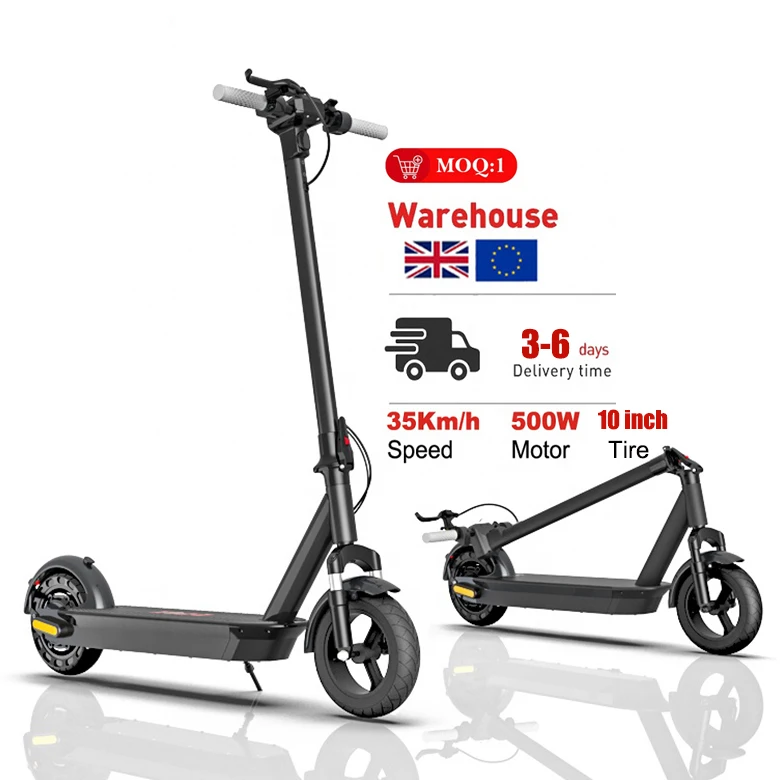 

Free Drop Shipping 10inch escooter eu europe european warehouse stock 500W 48V mobility UK electric scooter
