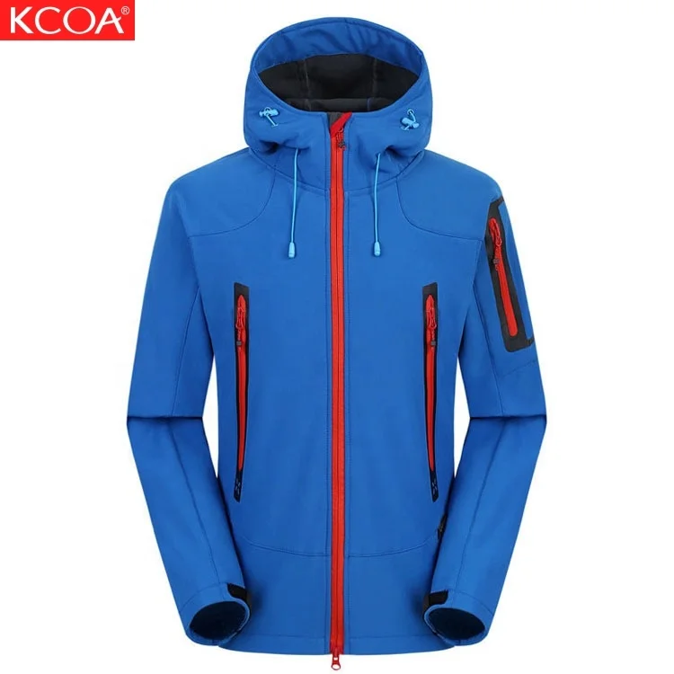 

KCOA New Arrival Custom Logo Autumn Blue Windproof Outdoor Softshell Jacket For Adult, 4 colors