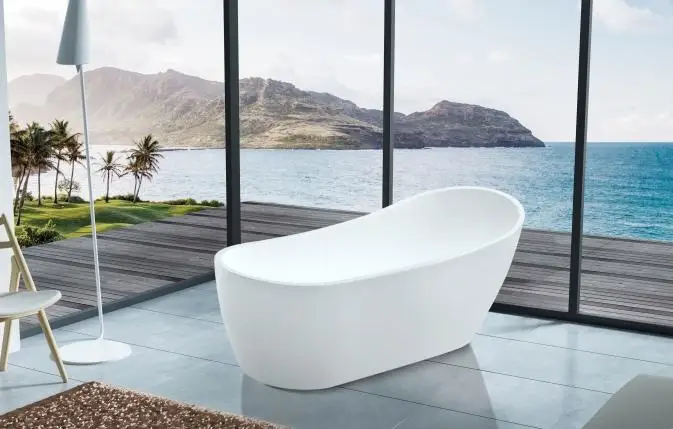 Italian design solid surface clear acrylic bathroom bathtub