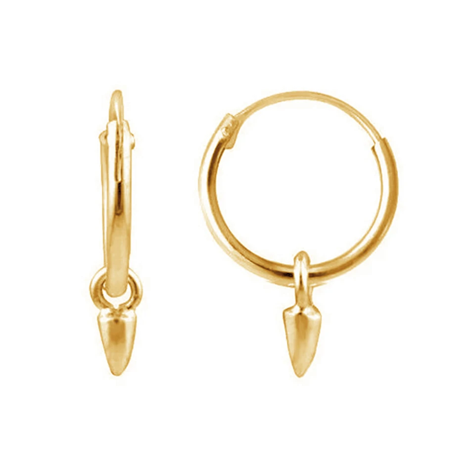 

Fashion Jewelry Gold Plated Little Spike Hoop Earrings 925 Sterling Silver Huggie Earrings For Women