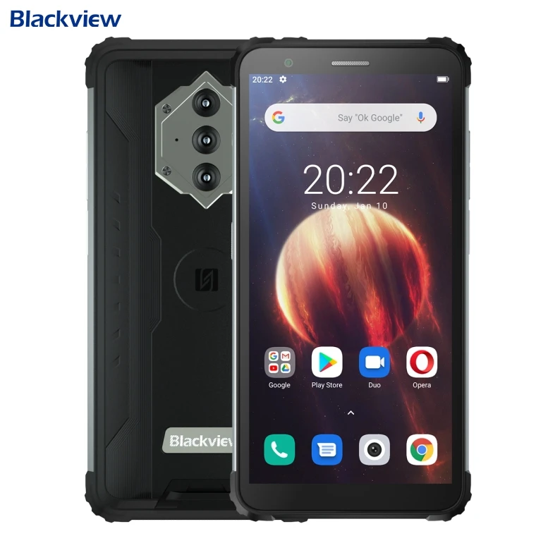 

Unlocked Blackview BV6600 Shockproof Rugged Phone 4GB+64GB 5.7 inch 8580mAh Battery Android 10.0 Mobile Phones