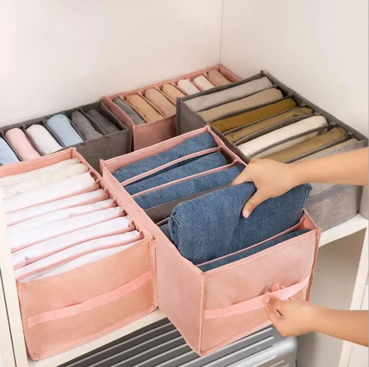 

Clothes Storage Box Separation Bag Jeans split Box Wardrobe Clothes Organizer Closet Drawer Divider Storage