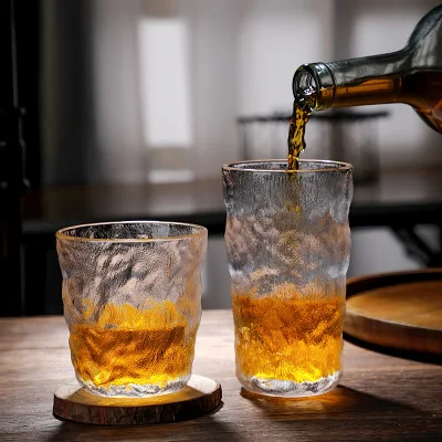 

300ml to 400ml hammered tree grain whiskey glass, As the picture show