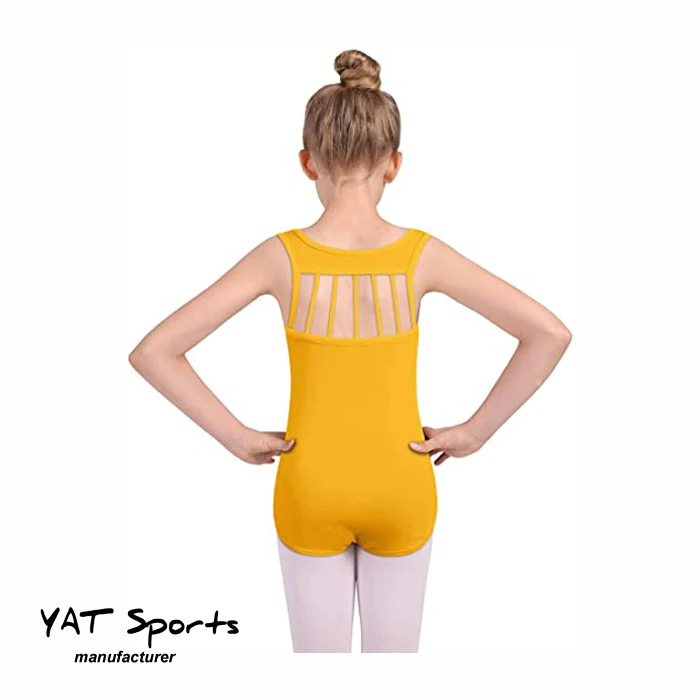 Kids fille découpe à la taille dos nu Dos-nu Ballet Gymnastique Justaucorps Sports Dancewear 