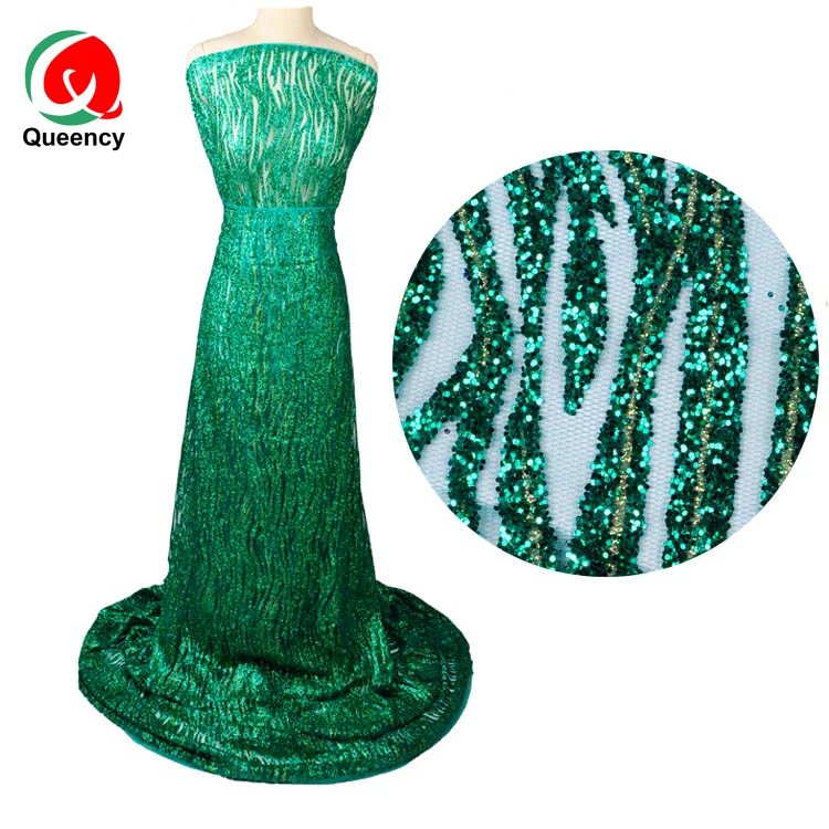 

NQ261 Queency Embroidery French Lace Wholesale African Mesh Lace Fabric Rhinestone Lace Fabric