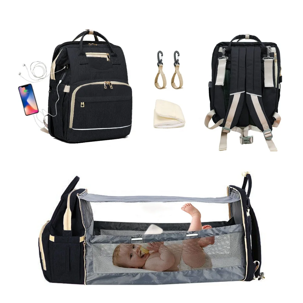 

Multifunction Portable Travel bag cunas para bebe USB Diaper Bag Backpack tote diaper bag stylish waterproof backpack