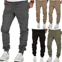 

FREE Shipping New Casual Joggers Pants Solid Color Men Cotton Elastic Long Trousers pantalon Military Army Cargo Pant