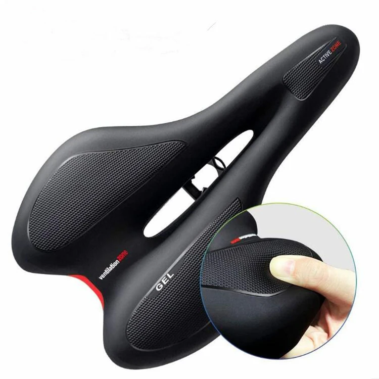 

New Silicone Bicycle Cushion Rainproof PU Surface Gel Mountain Bike Saddle Shockproof Bike Seat Bicycle Saddle, Picture shows