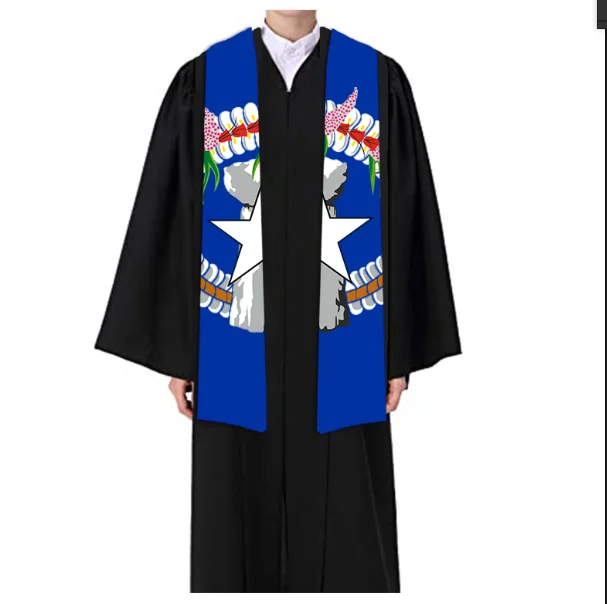 

cheap custom logo printed graduating wear satin embroi graduation stole graduation sash CNMI, Custom colour