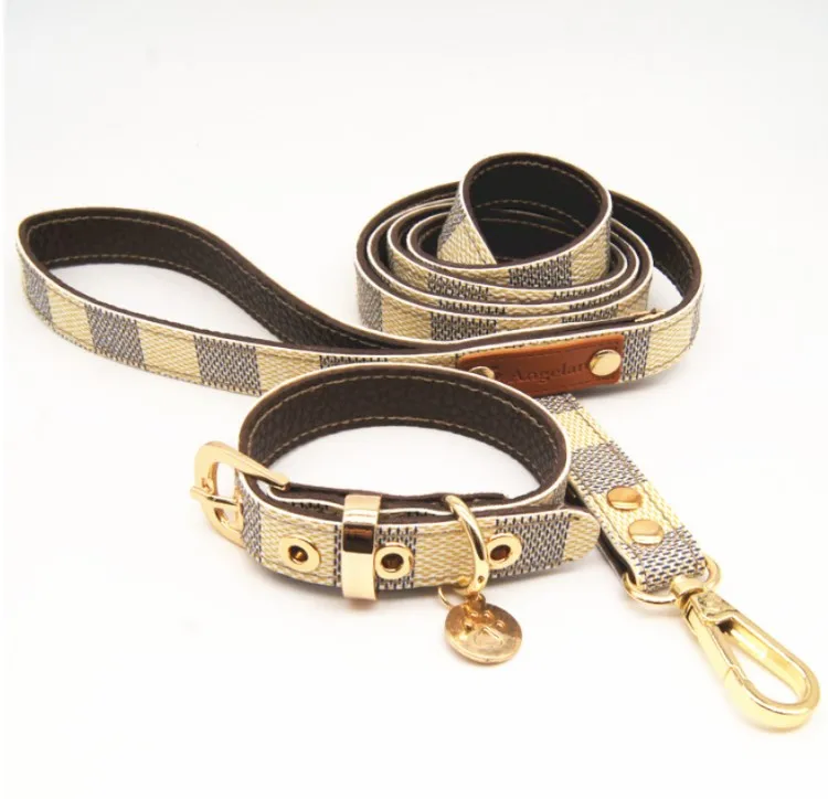 

Lovely and Cute Classic Fashion Leather Dog Collar Pet Leash and Collar Set, More colours for option