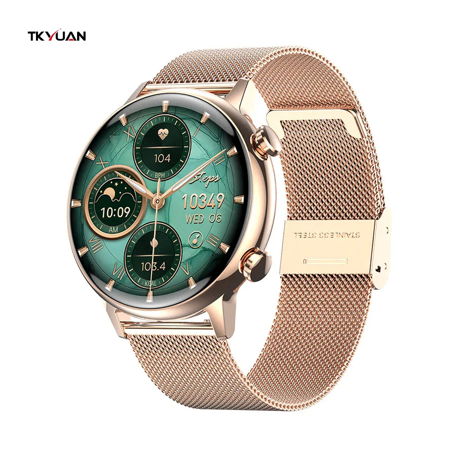 

TKYUAN Lady Smartwatch 2023 IP68 HK39 AMOLED Screen 1.1 inch Calling Smart Watch Heart Rate Sleep Monitor Women Smart Watch