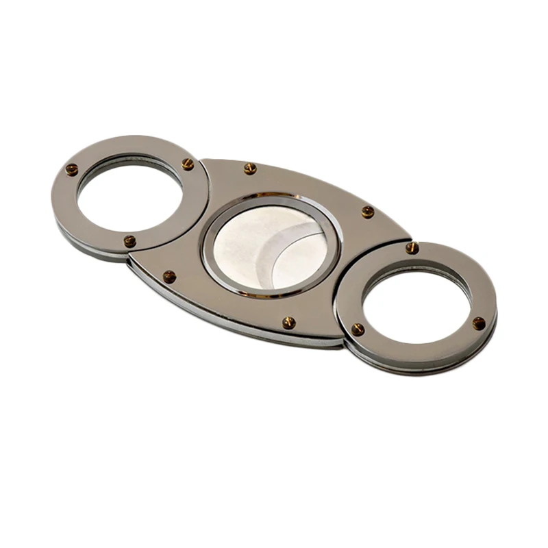 
Factory supply directly, Two Rings Gunmetal Cigar Cutter ,Double blades, High End Promotion gifts 