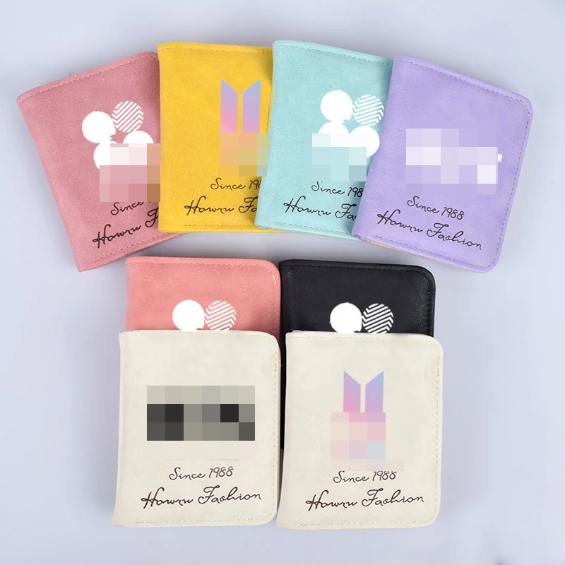 

Candy Colored Corduroy Material Bt21 Kpop Merchandise Purse Bt21 Short Wallet, As picture shows