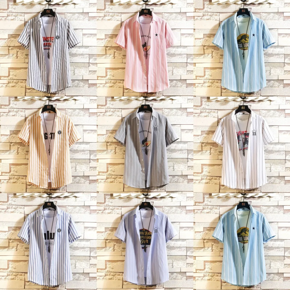 

2022 men's shirt stripe men's T-shirt printed factory wholesale