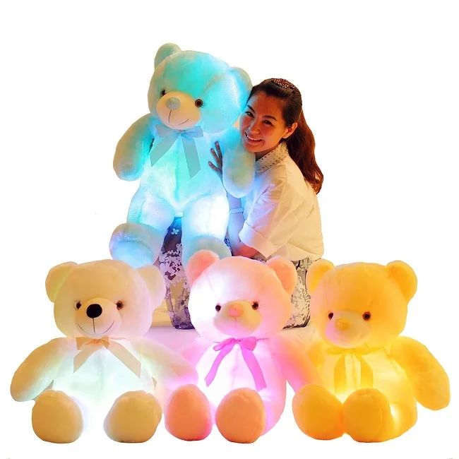

OEM ODM customized LED Light Toy bear plush toy with sound Valentine's Day gift