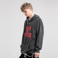 

Wholesale premium vintage clothing 100%cotton hoodie sweatshirt washed custom mens streetwear