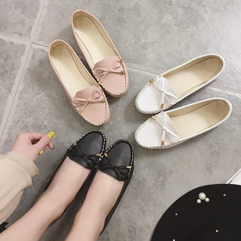 

Ladies Bowknot Tassels Maternity Mother Soft Bottom Flat Low-top Single Nurse Pregnant Women Shoes, As the picture display