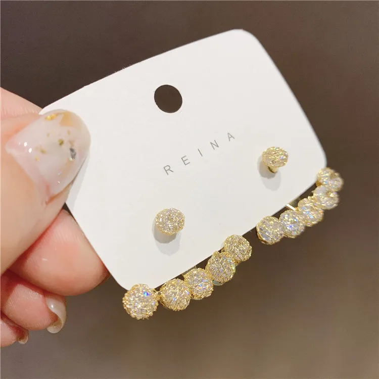 

real gold plated net crystal fashion earrings 2022