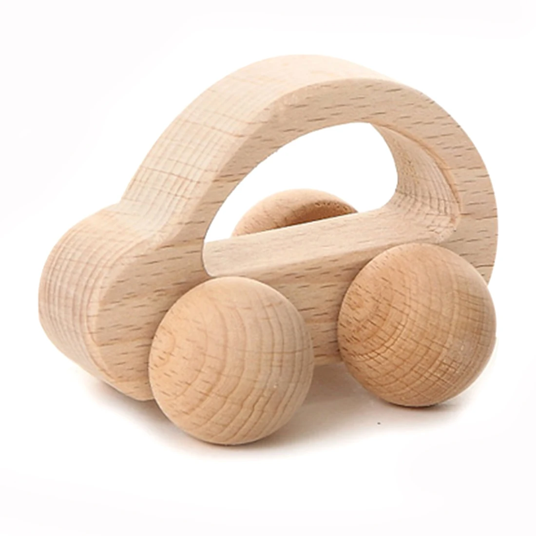 

Newborn Toddler Infant No Paint Nursing Teether Wooden Rattles Toys Wooden Toys Baby Wood Rattle, Natural