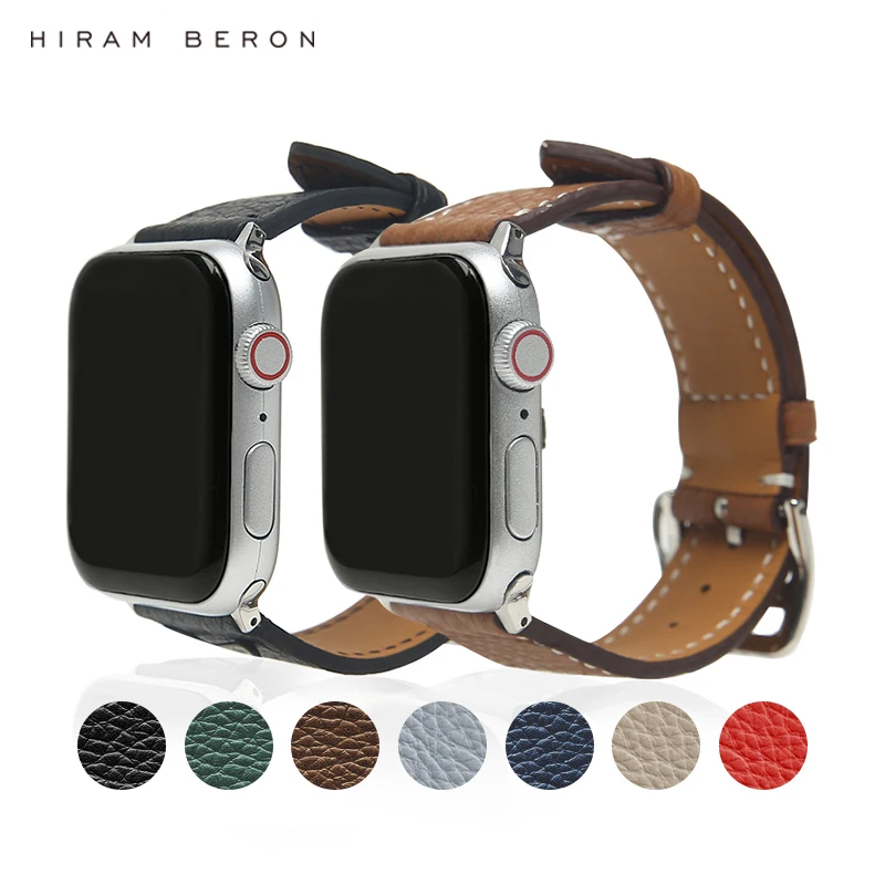 

OEM Top Quality Soft Pebble Watch Band Custom 18mm 20mm Genuine Leather Luxury Watch Band For iWatch Band Wholesale, Light brown
