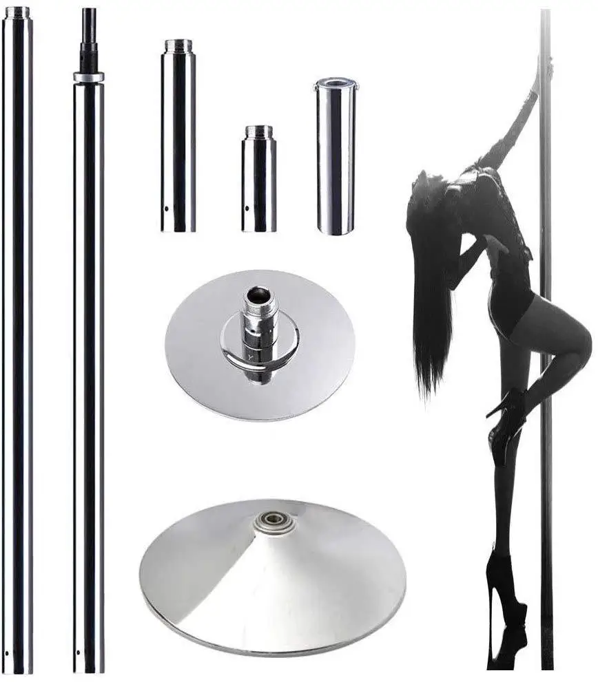 

Walright Professional 45mm Silver Stripper Dance Pole Portable Upgrade Stripper Pole Fitness Spinning Static Dancing Pole Kit