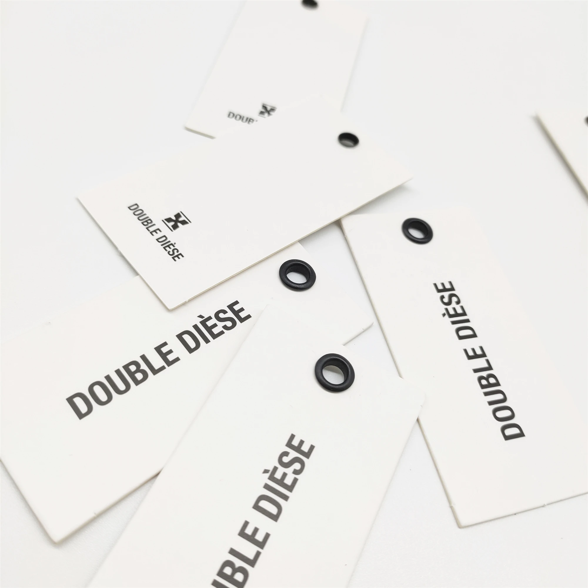 Custom Hang Tag With Black Metallic Eyelet For Garment Gift Hang Tag