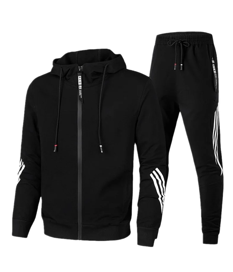 

Customized Men's Casual Suit Hooded Sweater Sportswear Two-piece Cotton Slim Couple Training Hoodie Suit, Customized colors