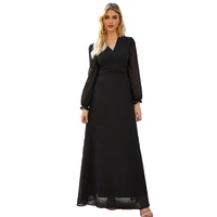 

2020 new arrivals sexy v-neck a line party long maxi dresses for women