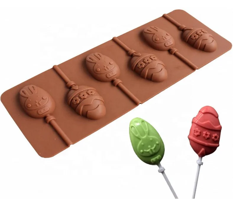 

Premium 6 Cavity Silicone Easter Egg Lollipop Mold Silicone Chocolate Candy Cake Baking Mold