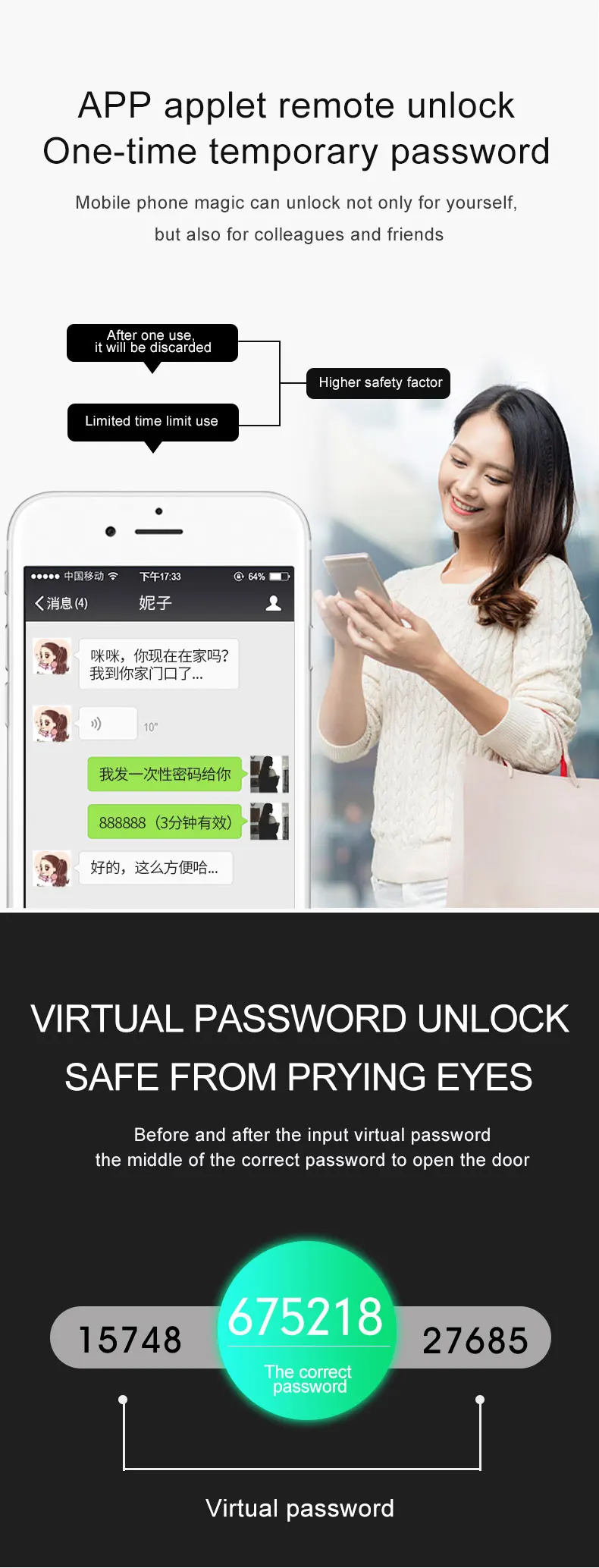 WiFi Smart Home digital Keyless Keypad Deadbolt Door Rim Lock fingerprint door lock home