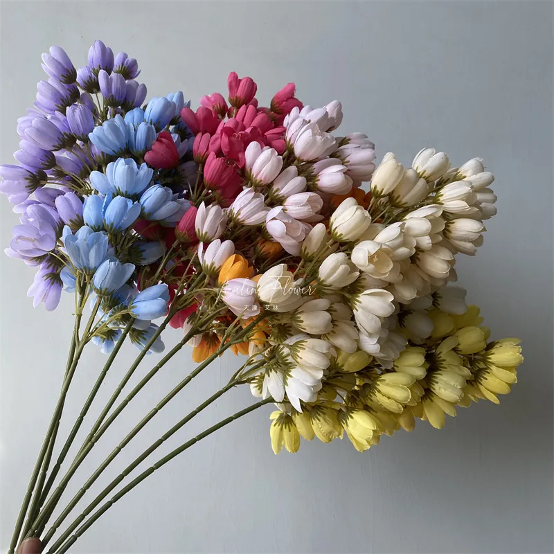 

Y-H140 Wholesale silk artificial tulips flowers Tulip flower arrangement wedding decoration plastic tulip flower