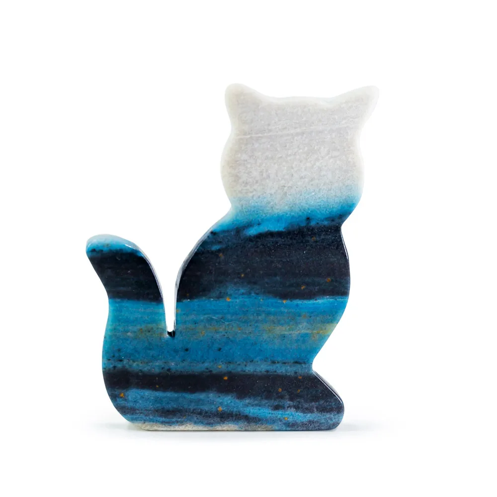 

Wholesale natural healing crystal carving animal folk crafts crystal carving trolleite crystal quartz cat