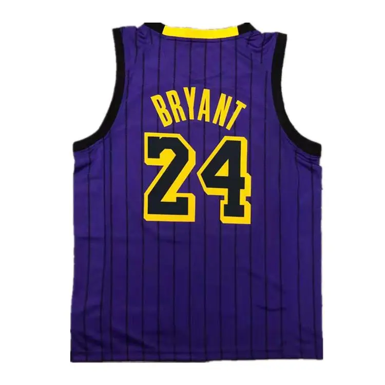 

New Sports Shirts Hot Pressed Personalized Team Name and Number Purple Bryant 24# Custom Men's Basketball Jersey Kit, Custom color