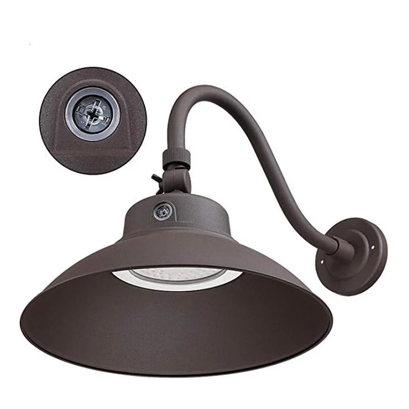 42W 5000K Wet Location Rated Photocell Included Swivel Head Dusk to Dawn Outdoor Wall Mount LED Gooseneck Barn Light