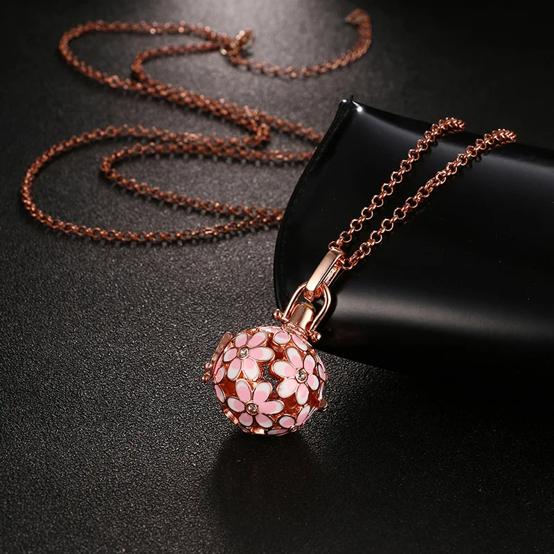 

Mexico Pregnancy Harmony Chime Music Angel Ball Caller Locket Necklace Vintage Aromatherapy Essential Oil Diffuser necklace