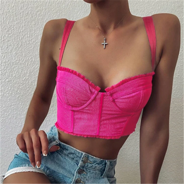 

satin corset tops women wrap V neck tanks camis sexy bustier summer tube crop tops camisole with built in bra, Customized color